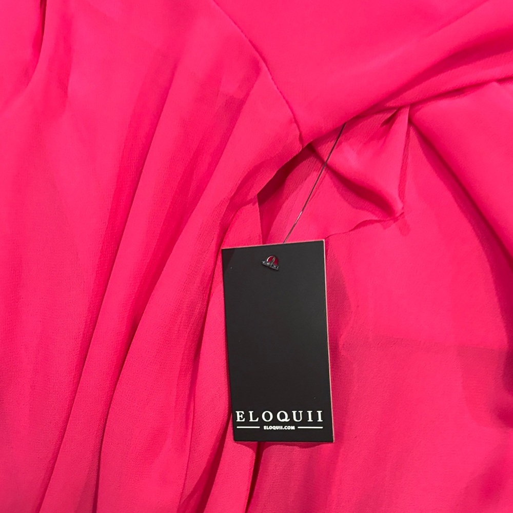 Eloquii Sheer Pink Ruffled Dress - Picture 6 of 8